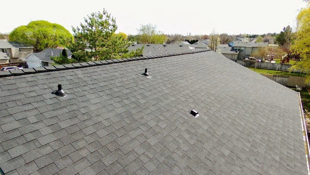 Gray shingle roof detail