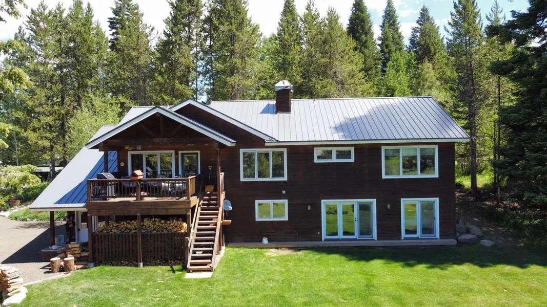 Home with a silver metal roof
